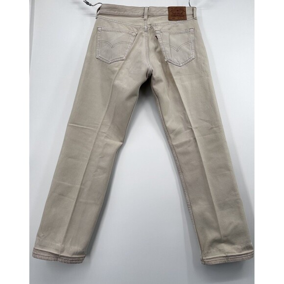 VINTAGE Levi's 501 Jeans Mens 33x29 White Denim Straight Button Fly 90s USA - Picture 3 of 14